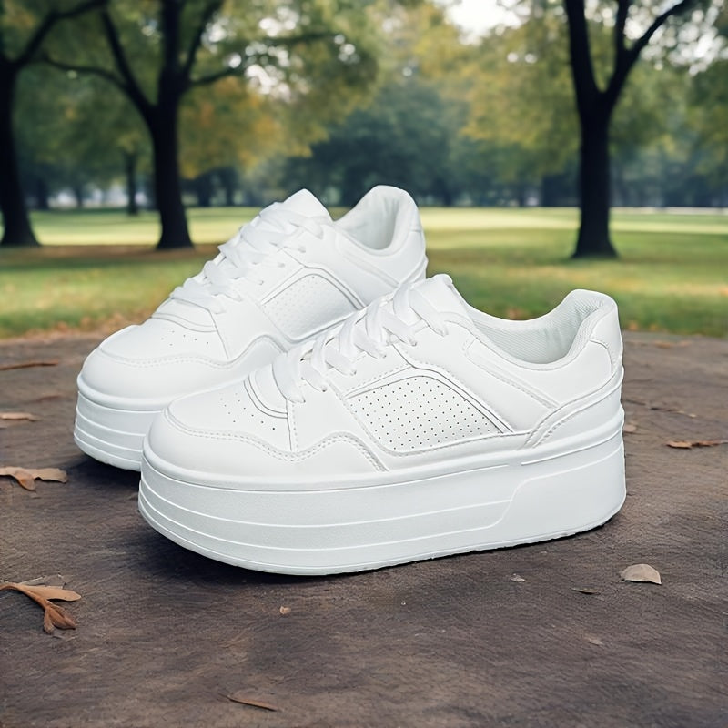 Women's White All-Season Sneakers Breathable Comfortable Versatile