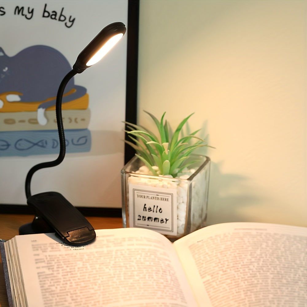 Portable Space-Themed Book Light with Adjustable Arm and Uplight for Bedside