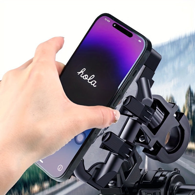 Motorcycle Phone Holder Shockproof Rotatable Bracket for Smartphones Black