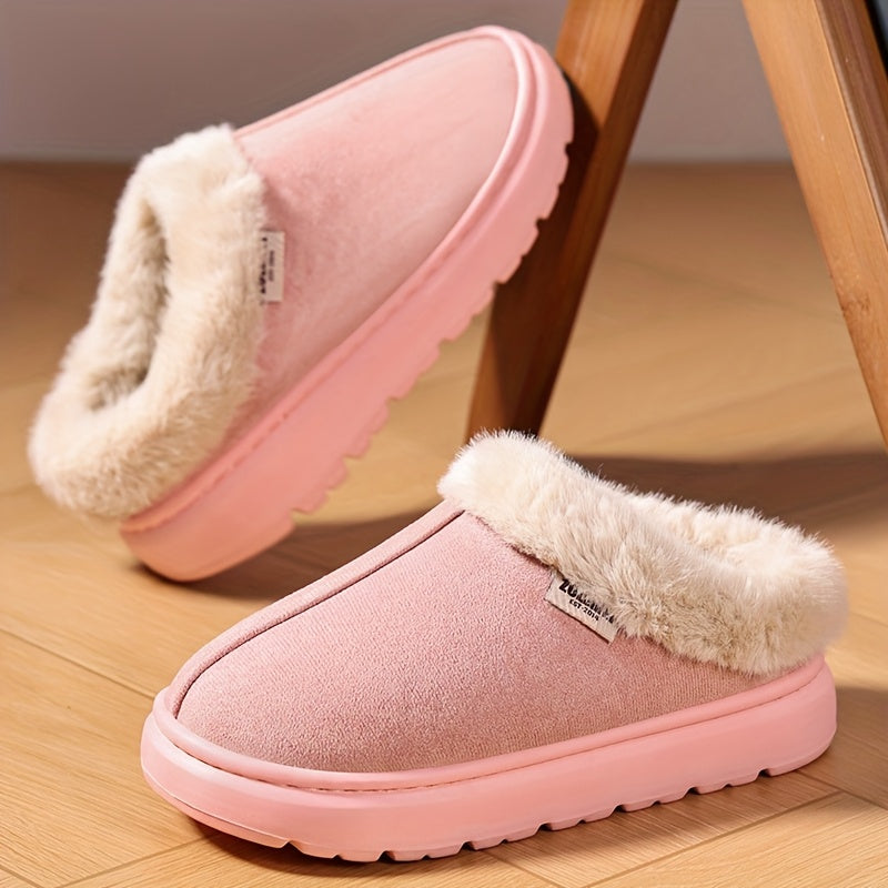 Unisex Warm Plush Collar Casual Home Shoes for Couples