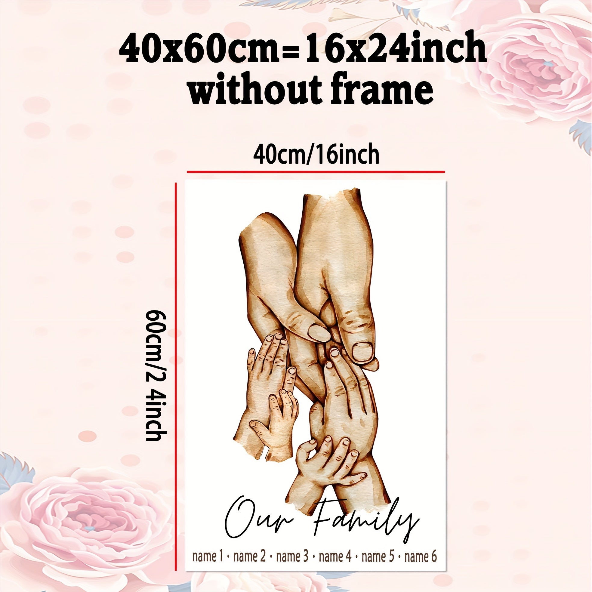 Personalized Family Name Canvas Wall Art 12x16 Inch Unframed Home Decor