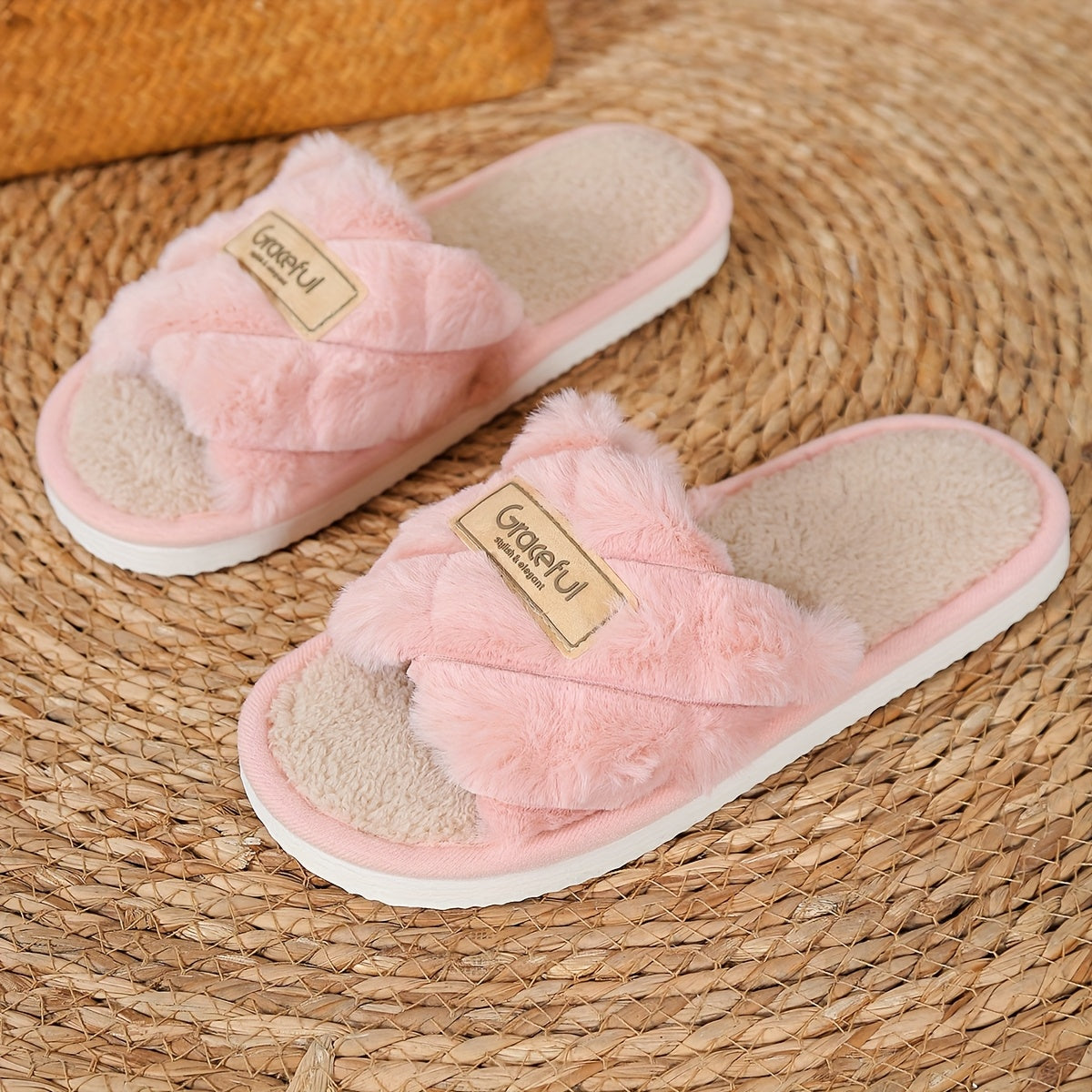 Women's Casual Indoor Flat Open-Toe Slippers for All Seasons