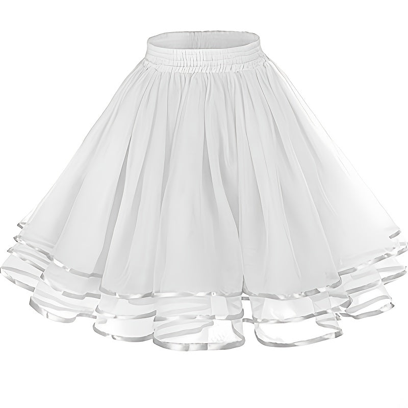 Elegant Princess Tulle Overlay Skirt with Ribbon Details for Girls