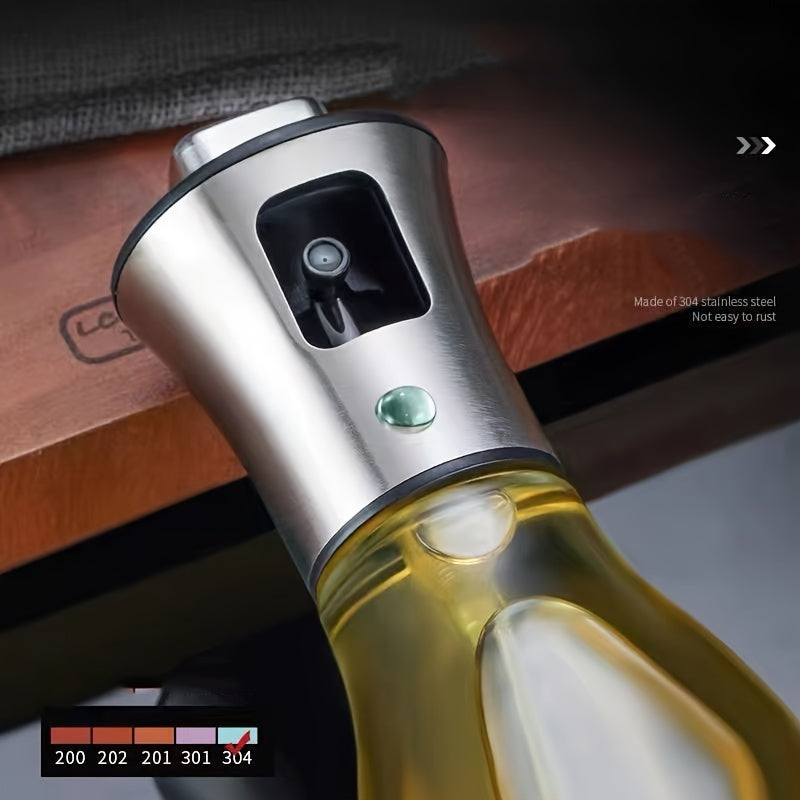 Stainless Steel Oil Sprayer Bottle 200ml Cooking Spray for Kitchen Air Fryer