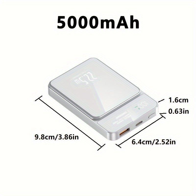 5000mAh Power Bank with Digital Display Magnetic Fast Charging 15W 22.5W