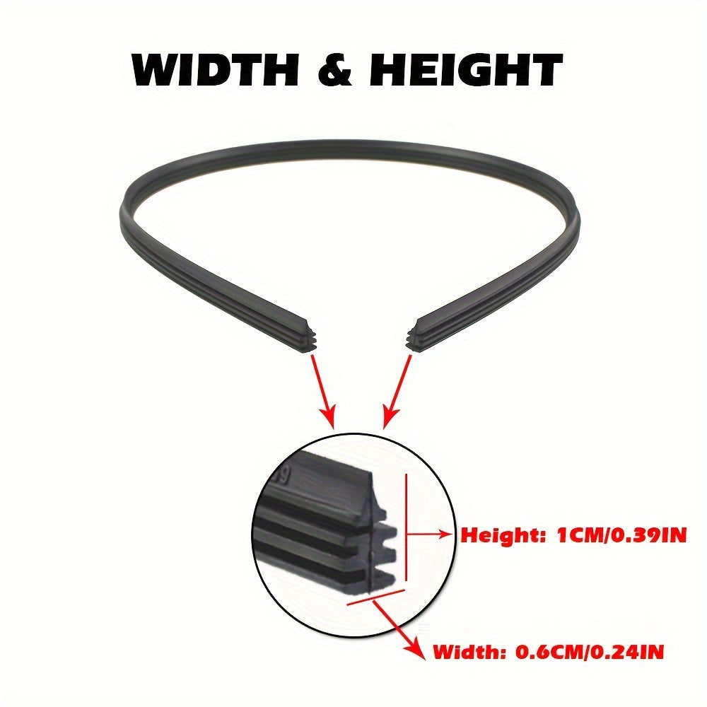Paquete de 2 recambios de cuchillas de goma natural de 26-32 pulgadas, sin marco y sin hueso