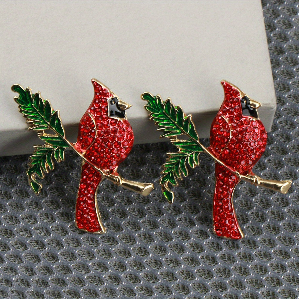 Ayollar uchun 2 ta nafis rhinestone qush brosh pinlari vintage emal yelka pinlari to'plami