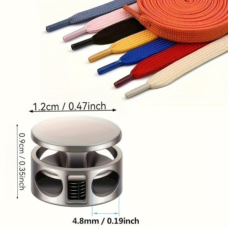 Unisex Aluminum Alloy Shoelace Locks for Sports Casual Shoes 10 Pack