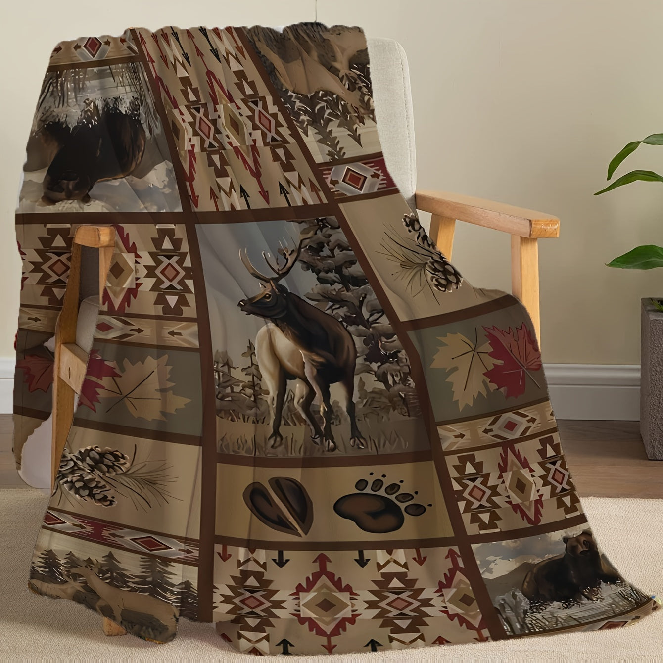 Fleece Blanket Throw for All Seasons Warm and Cozy Rustic Farmhouse Style