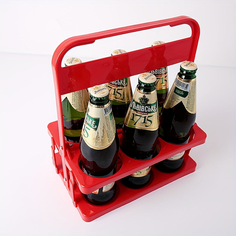 Portable Collapsible Plastic Beer Carrier for 6 Bottles for Bars Picnics and Catering