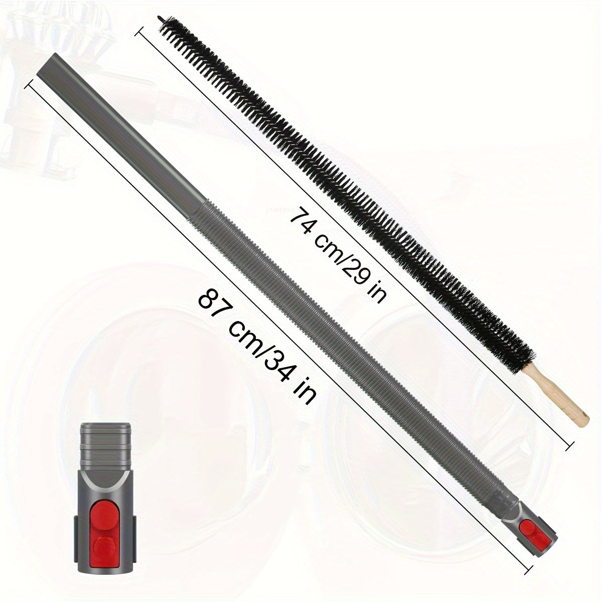 Kulrang quritgich ventilini tozalash uchun to'plam, vakuum shlangi bilan birga, vakuum tozalagichlar uchun