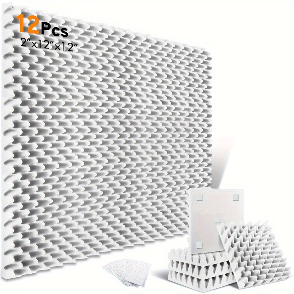12 Pack Acoustic Foam Panels 30x30x5cm Soundproof Egg Crate Wall Sound Absorbing Sponge