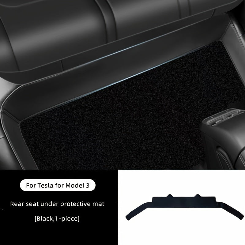 Rear Seat Cushion Protector and Kick Pad PU Leather for Model 3 and Y