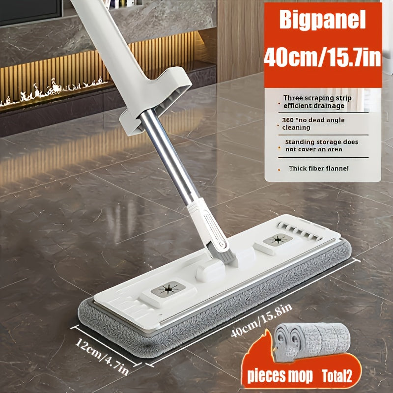 Mop and Bucket Cleaning Set with Aluminum Plate Mop, Water Discharge, Space-Saving Bucket