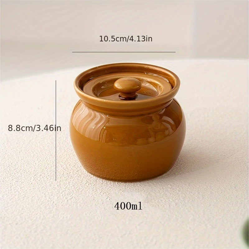 Single Serving Ceramic Stew Pot with Lid Multiple Colors Food Safe Leak Proof for Soups Vegetables