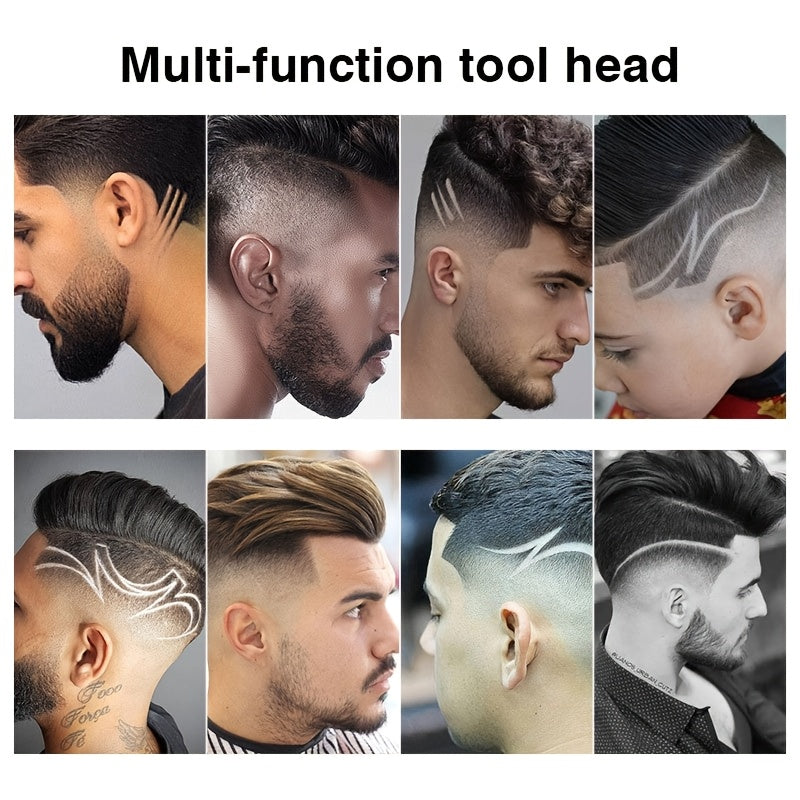 Retro Carved Electric Hair Clipper USB Rechargeable Portable Travel Grooming Tool