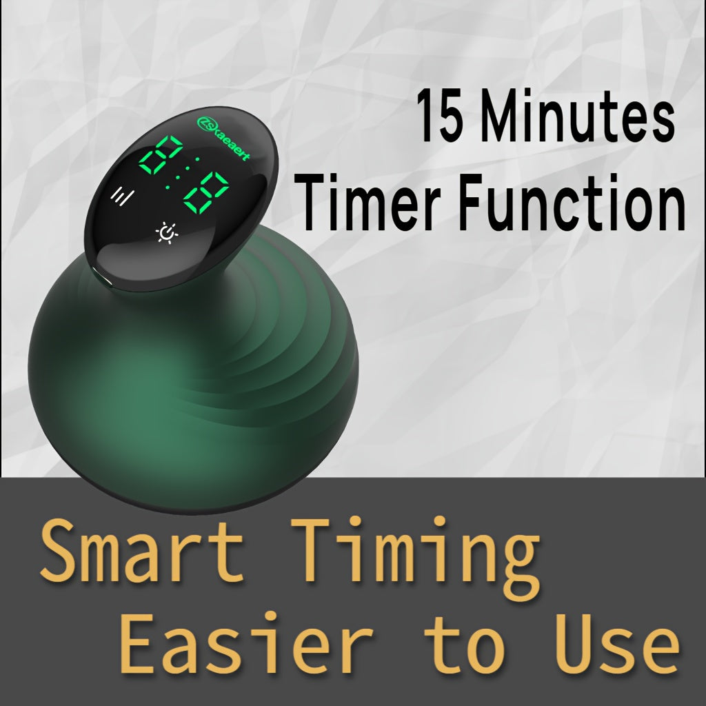 Masajeador eléctrico de ventosas con niveles de temperatura y fuerza, herramienta portátil recargable para masaje de espalda para mujeres, hombres y personas mayores