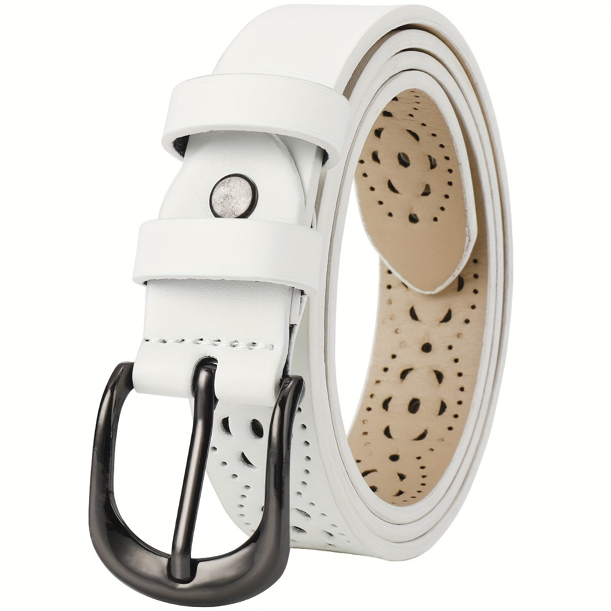 Women's Genuine Leather Belt with Needle Buckle for Jeans and Skirts