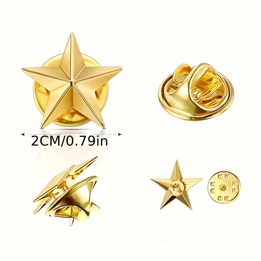 Set of 10 Patriotic Enamel Star Pins for Women Independence Day Jewelry