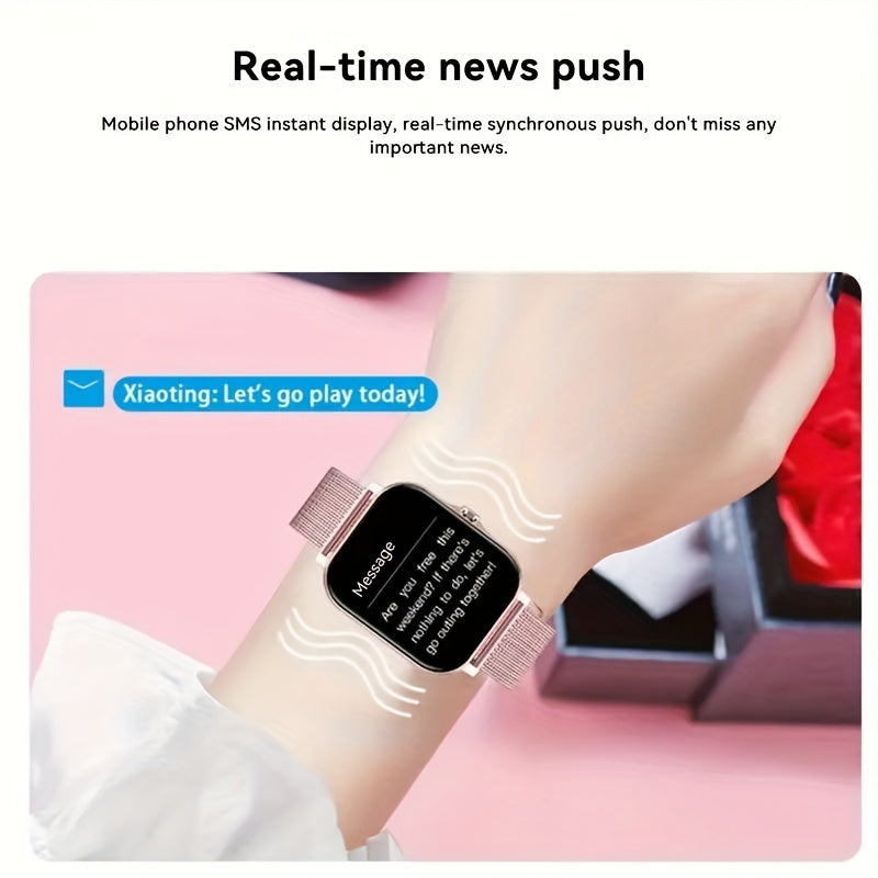 Big Screen Smart Watch with Wireless Call Sedentary Reminder Sports Modes Custom Watch Faces Weather Display Message Alerts Compatible with Android iPhone