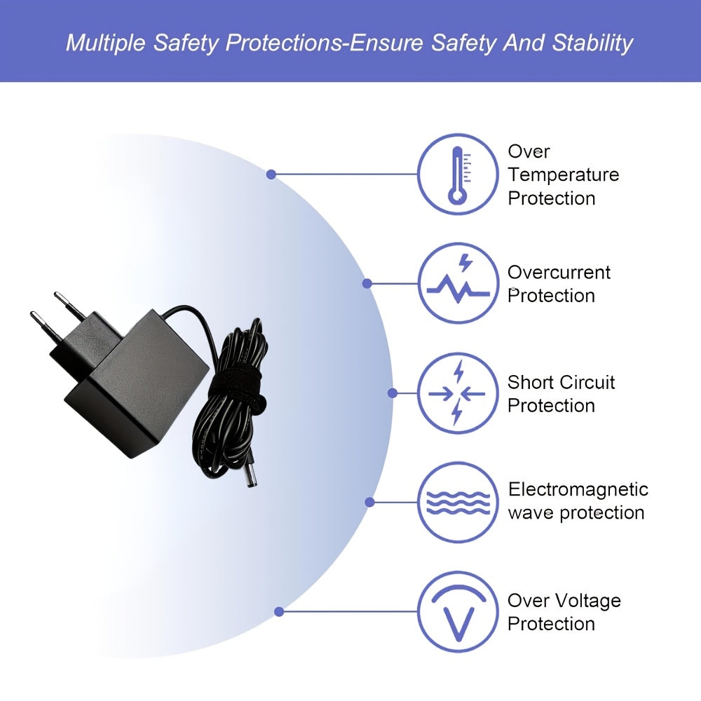 GEO Quvvat Manbai Adapteri 6W-24W, 9V-12V, 0.5A-2A, AC dan DC ga, 5.5mm*2.1mm*10mm, Devorga o'rnatiladigan Zaryadlovchi O'rnini Bosuvchi Kabel, Yevropa Standarti Ustuni, Kamera, LED Lenta, Dinamik uchun Yengil Dizayn.