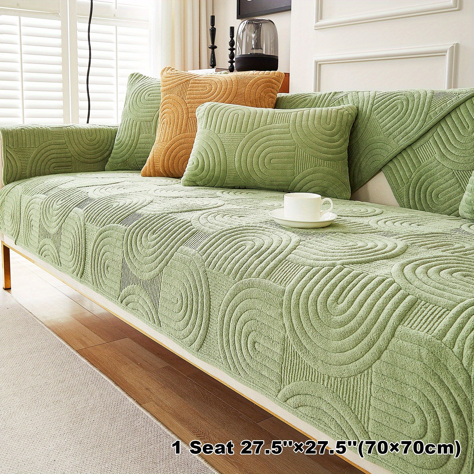 Чехол на мебель из молочного бархата с шерпой, противоскользящий, для защиты мебели, подходит для домашних животных