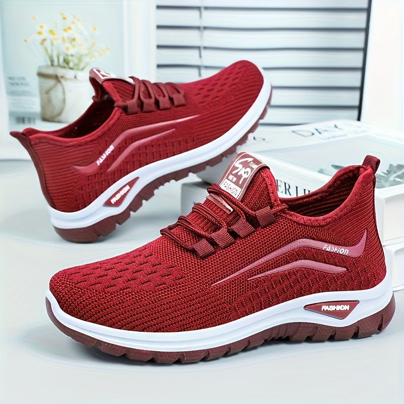 Women's Mesh Lace-Up Sneakers Lightweight Breathable Running Shoes