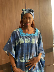 Plus Size Women's Breathable Watermark Casual Long Dress Muslim Robe