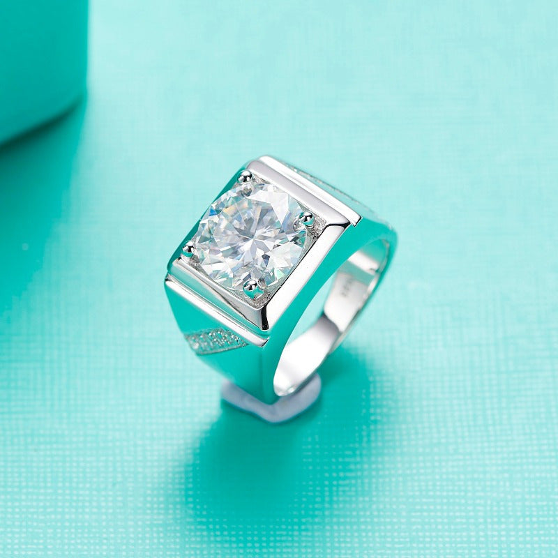 Sterling Silver 2/5 Carat Moissanite Engagement Ring for Anniversaries