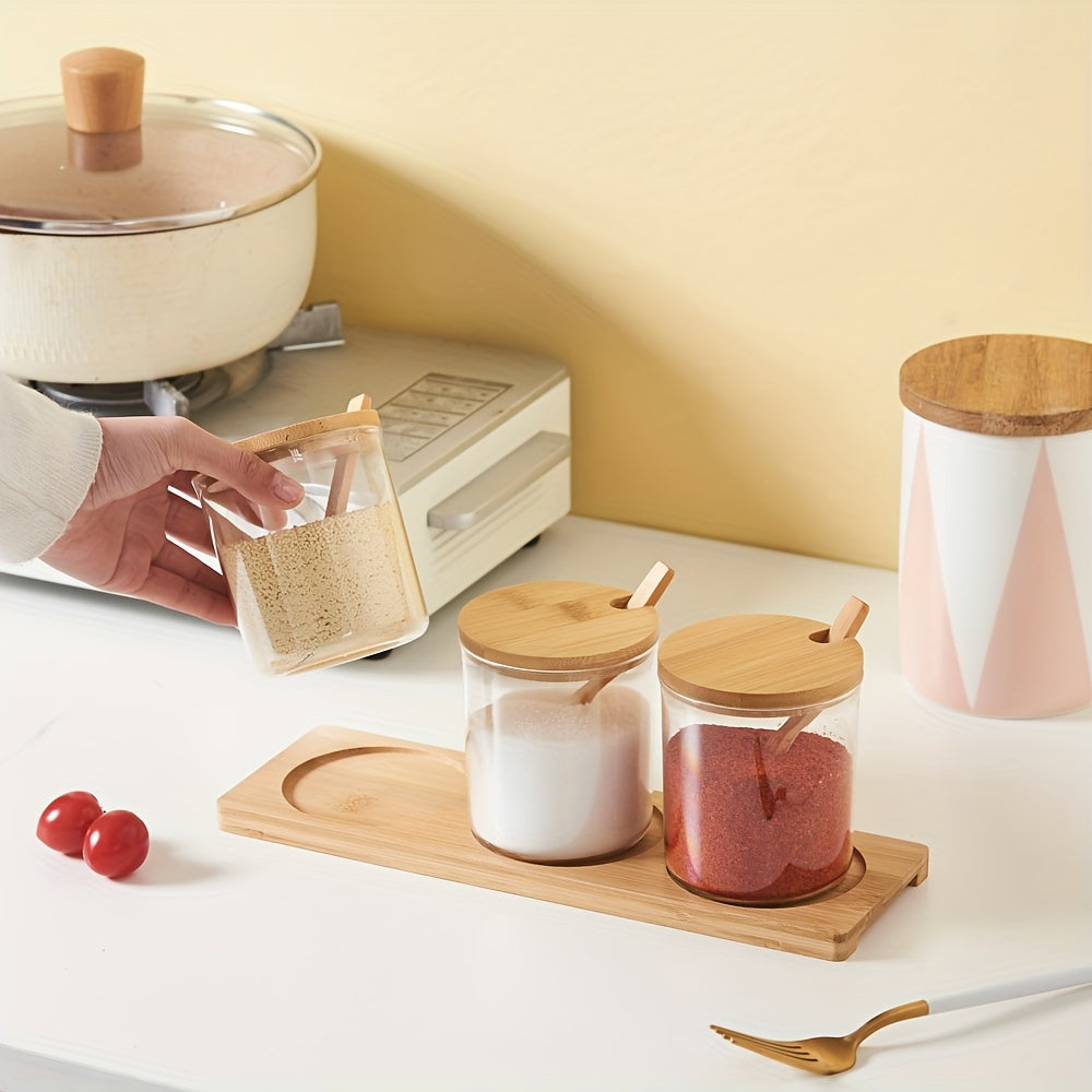 Plastic Spice Jars Set with Moisture-Proof Lids and Tray for Kitchen Storage