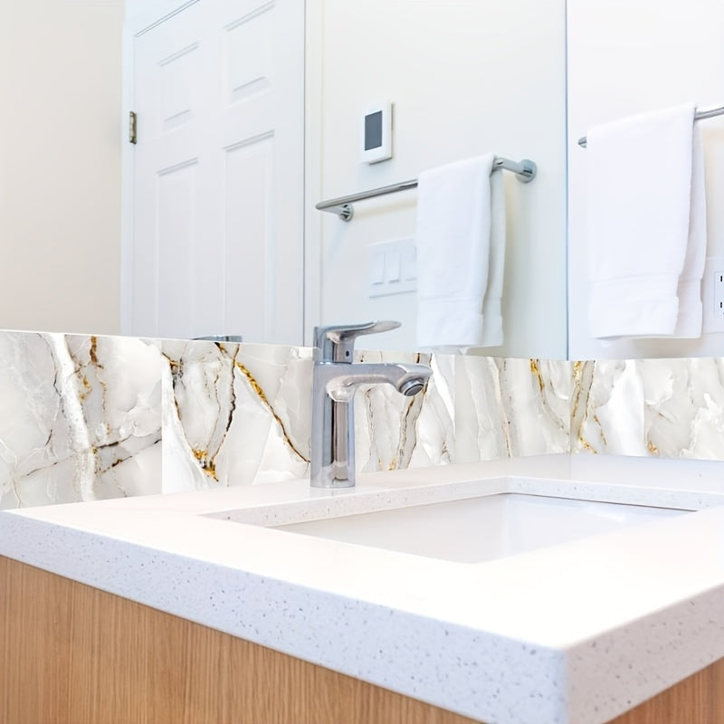 Juego de pegatinas de pared de mármol autoadhesivas para baño, cocina, sala de estar y oficina, 24 piezas