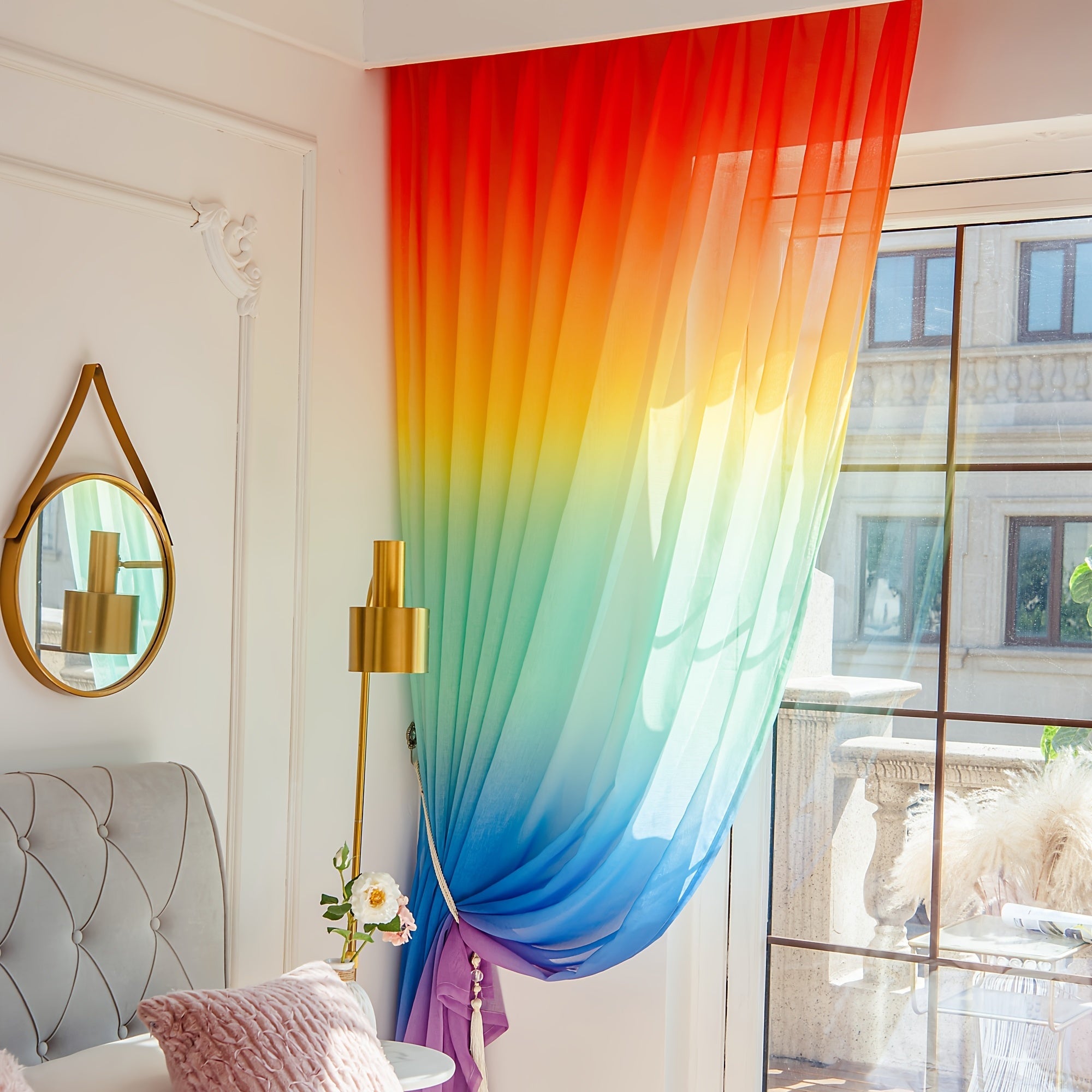 Colorful Gradient Yarn in Horizontal Direction for Knitting and Crocheting