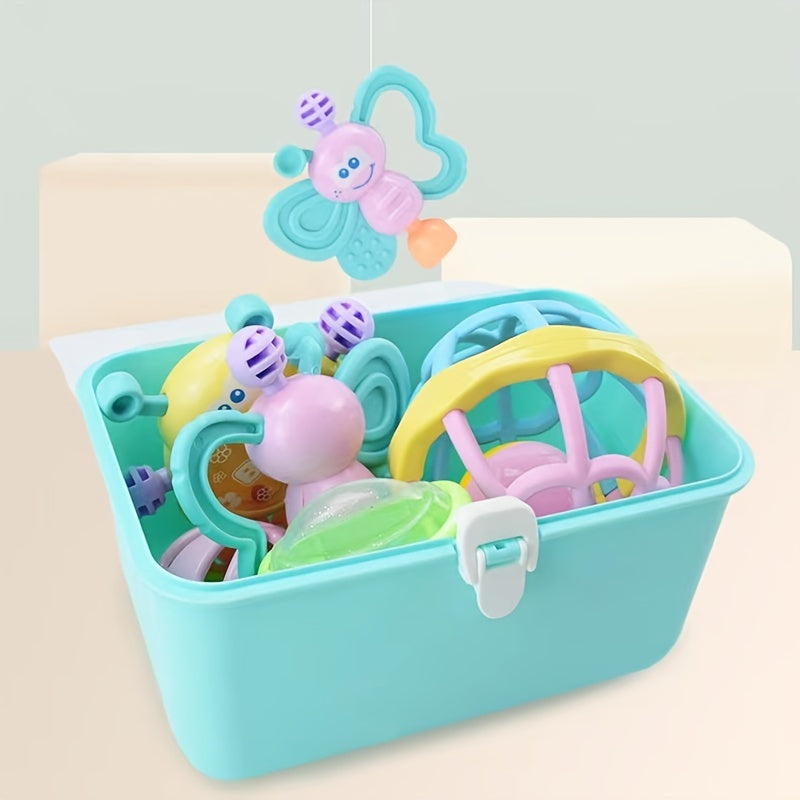 Baby Neonatal Gift Set with Bell Suit and Teething Toys
