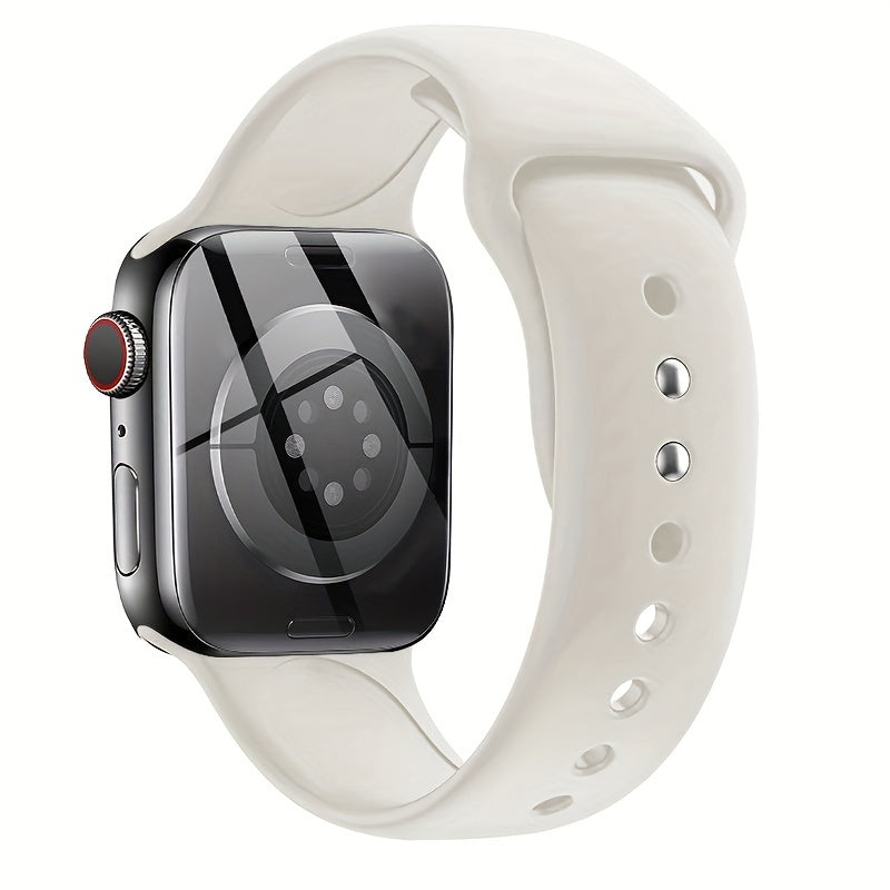 Silicone Sport Watch Band Compatible with Apple Watch Series 1-10 38mm 40mm 41mm 42mm 44mm 45mm 49mm Adjustable Fit