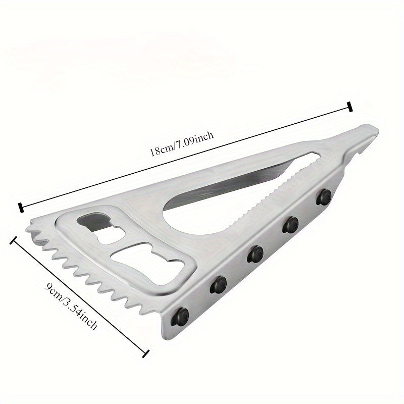 Stainless Steel Multi-Function Bottle Opener Can Opener Screw Cap Remover Fish Scaler Kitchen Tool