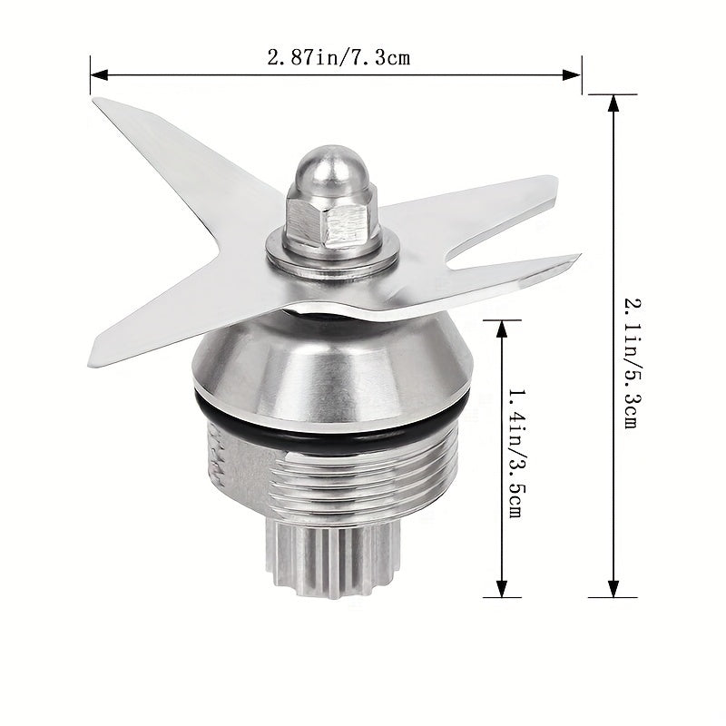 Vitamix 5200 seriyali blenderlar bilan mos keladigan zanglamaydigan po'latdan yasalgan almashtirish pichog'i. Ushbu nam pichoq to'plami 64oz va 32oz blender idishlariga mos keladi.