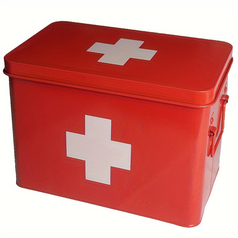 Metal Medicine Storage Box for Household Organization Durable Rectangular Pill Box