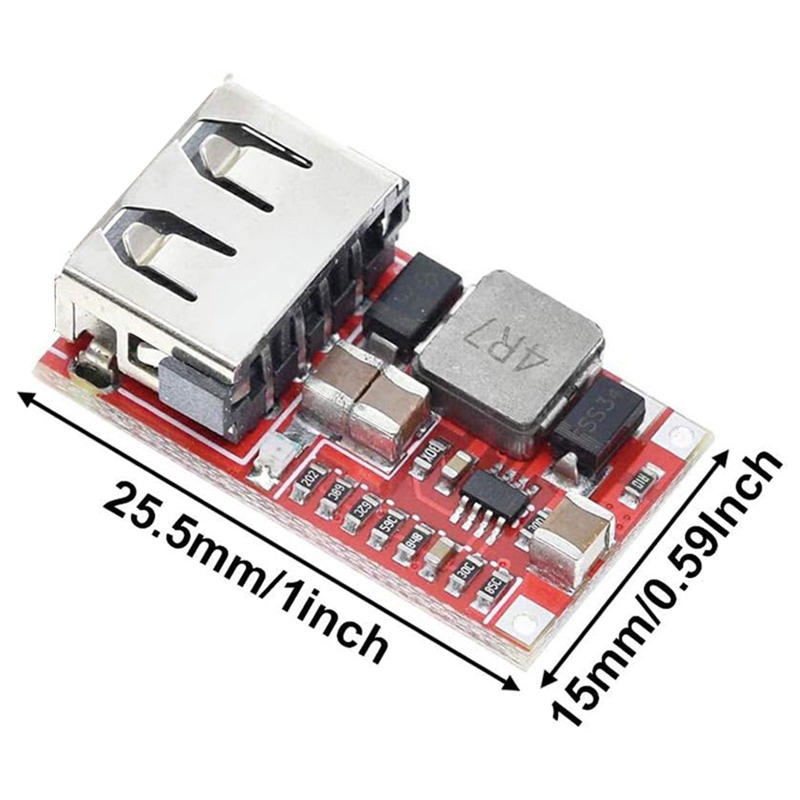 Módulo de reducción USB 6-24V a 5V 3A Convertidor Buck DC-DC para cargador de teléfono fuente de alimentación para coche