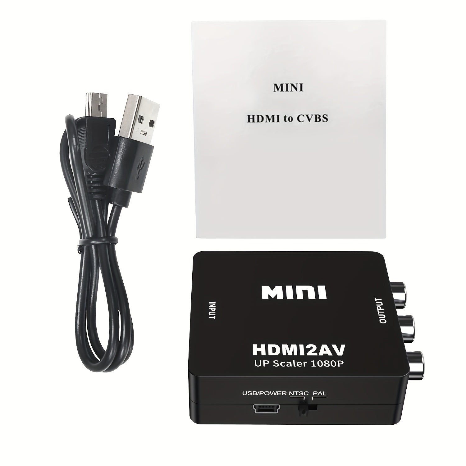 HDTV to RCA Converter for TV Stick Roku Android TV DVD PAL NTSC Support