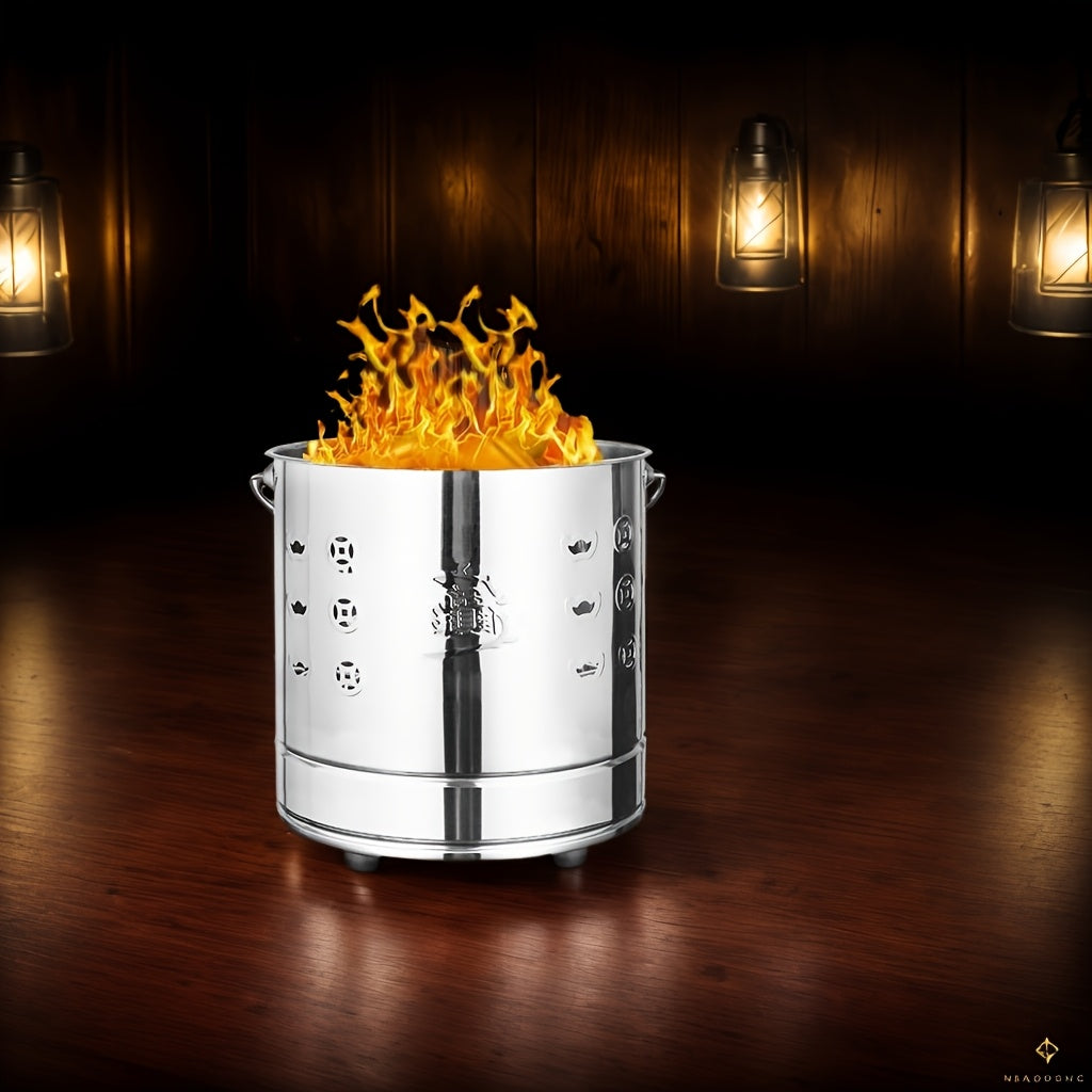 Portable Stainless Steel Camping Stove Set Windproof Indoor Outdoor Wood Burner