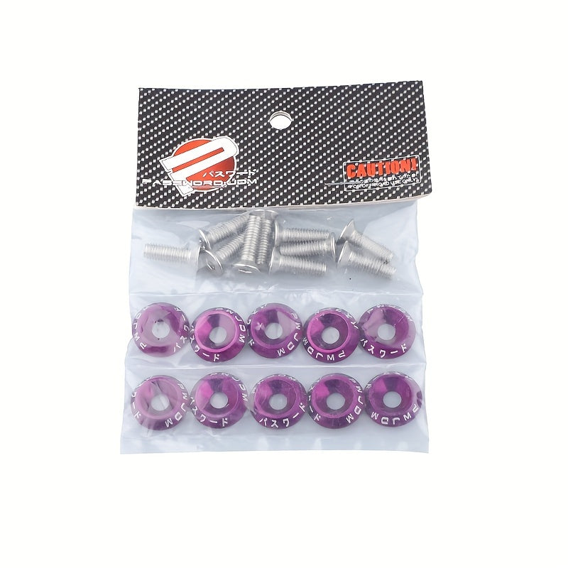 Juego de 20 tornillos de aluminio M6 con arandelas kit de embellecimiento del compartimento del motor