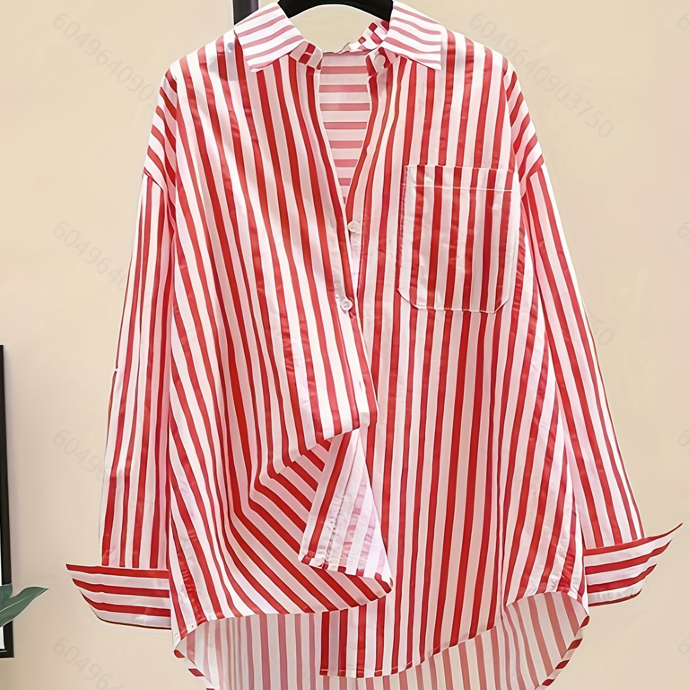Women's Striped Polyester Shirt Long Sleeve Casual Vacation Sun Protection