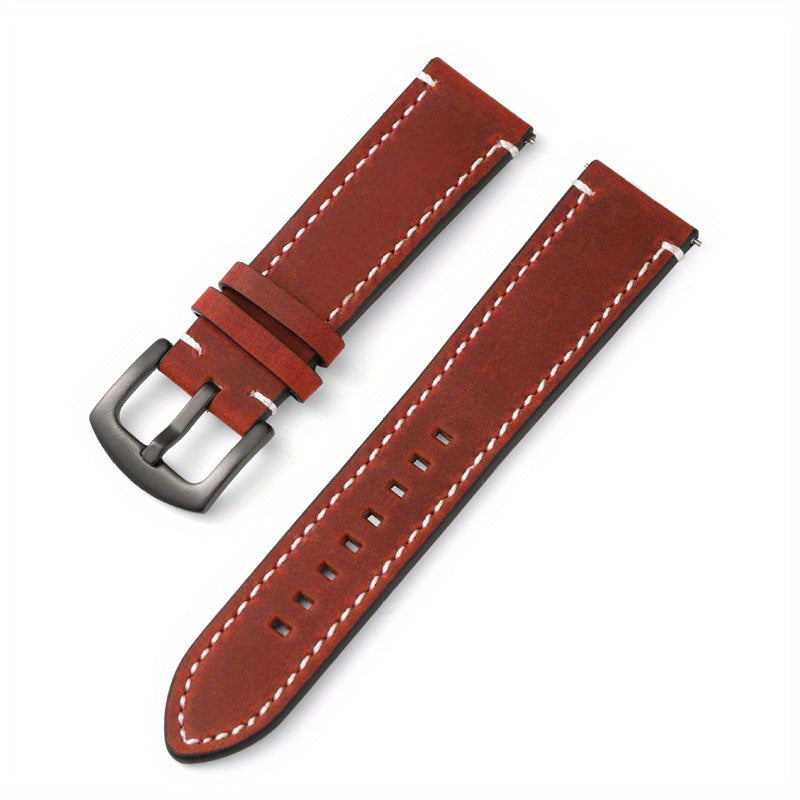 Retro Cow Leather Watch Band 20mm 22mm 24mm with Quick Release Buckle