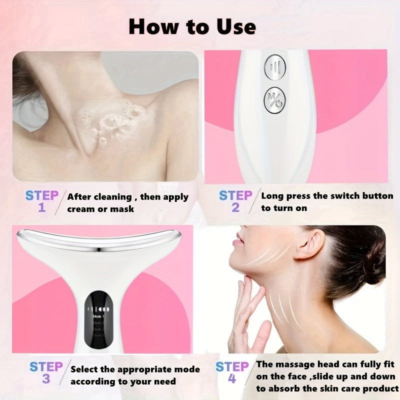 Masajeador facial y de cuello para mujer, recargable por USB, cuidado de la piel, regalo