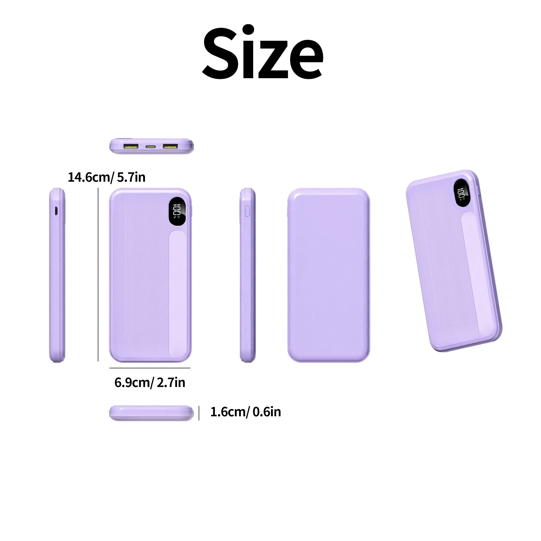 10000mAh Power Bank with 22.5W Fast Charging Dual USB Output LED Display Compact Portable for Outdoor Emergencies