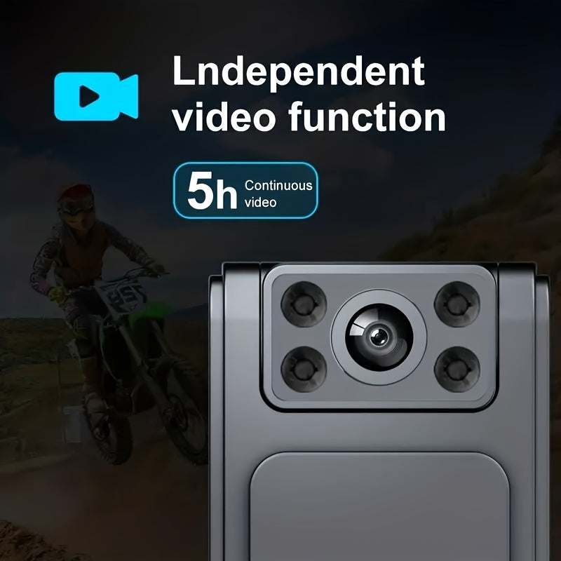 1 шт. Носимый Full HD видеорегистратор с ночным видением, сенсорным управлением, USB питанием, портативная мини-камера с микрофоном, перезаряжаемая батарея, длительная запись - без WiFi, карта памяти не включена