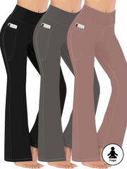 Ayollar uchun sport shimlar to'plami 3 ta paket, katta o'lcham, yuqori daraja, kengaytirilgan yengil oyoq yoga shimlari