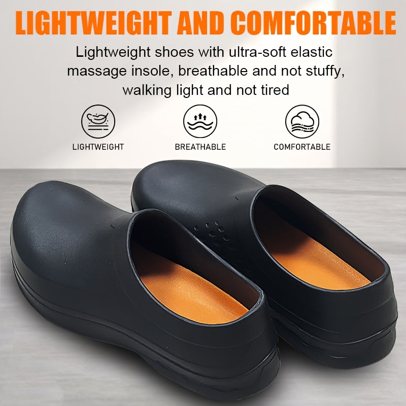 Women Non Slip Chef Shoes Comfortable Black Work Clogs For Kitchen Garden
