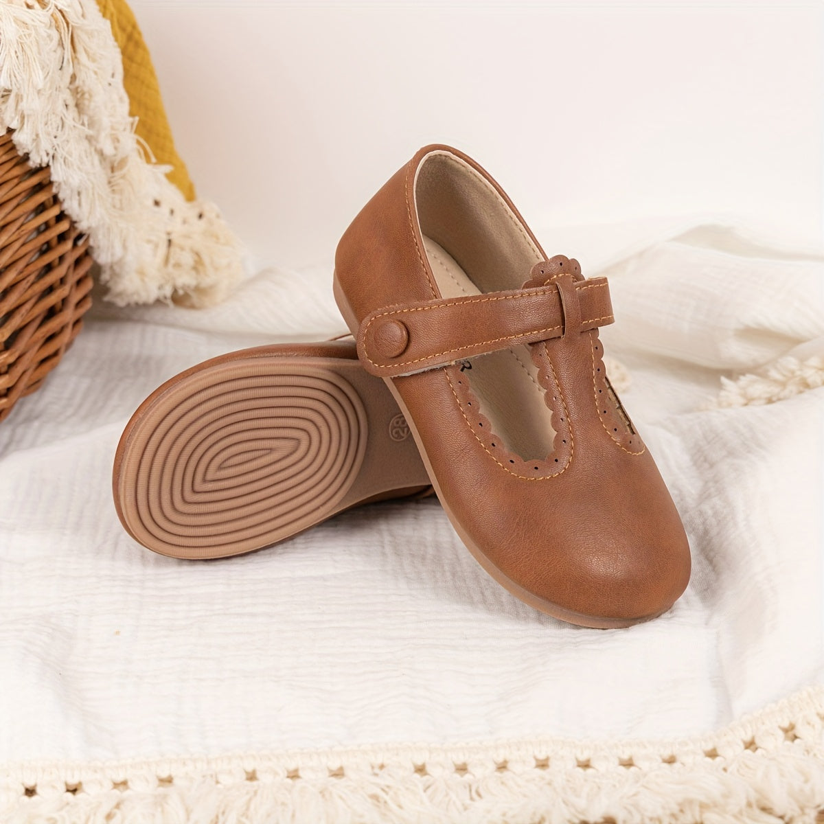 Zapatos Mary Jane para niñas, casuales, antideslizantes, para todas las estaciones, con punta redonda y adorno de picos