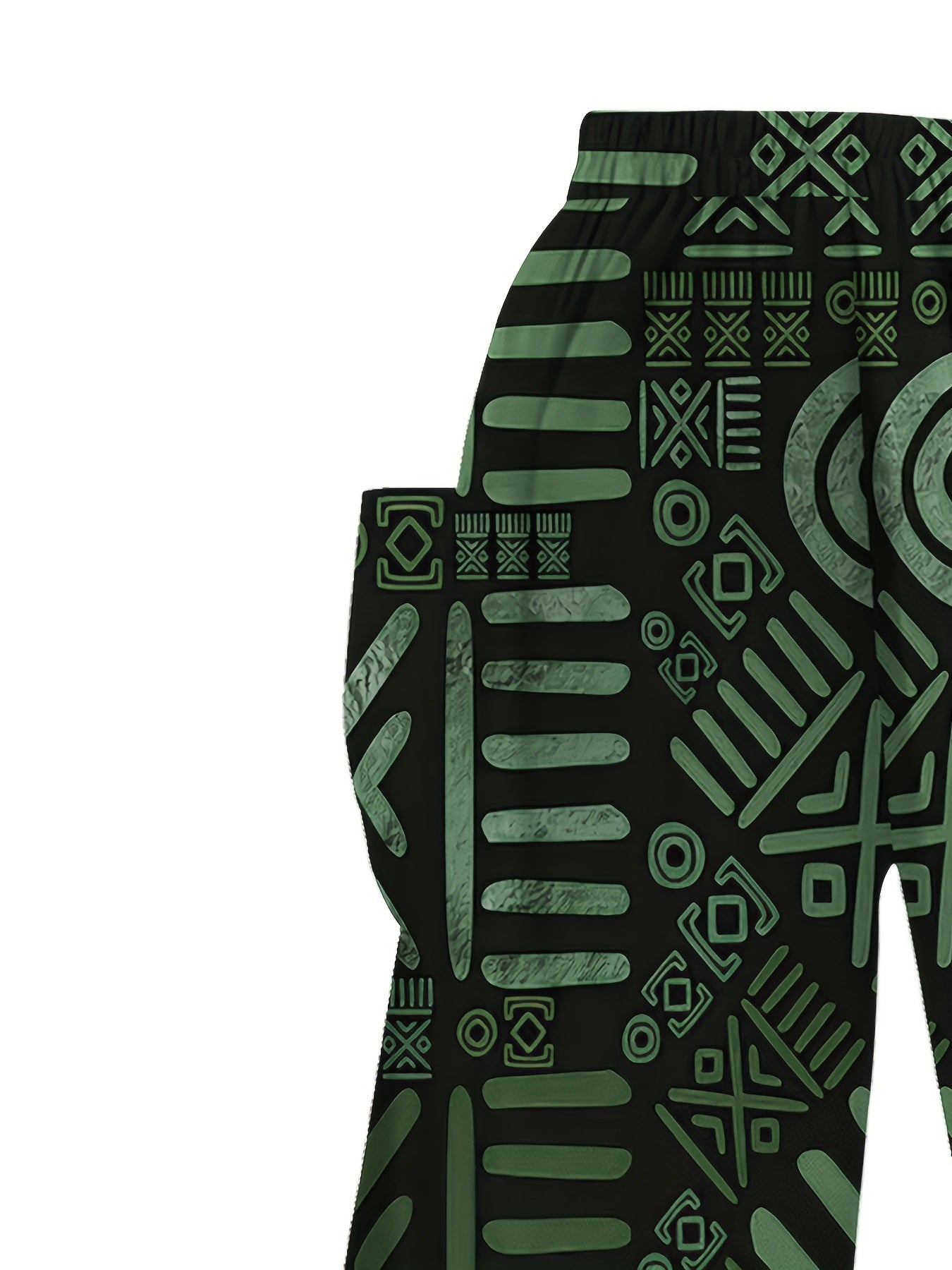 Women Wide Leg Pants Stretchy Polyester Vibrant Geometric Print